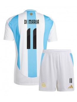 Billige Argentina Angel Di Maria #11 Hjemmedraktsett Barn Copa America 2024 Kortermet (+ Korte bukser)